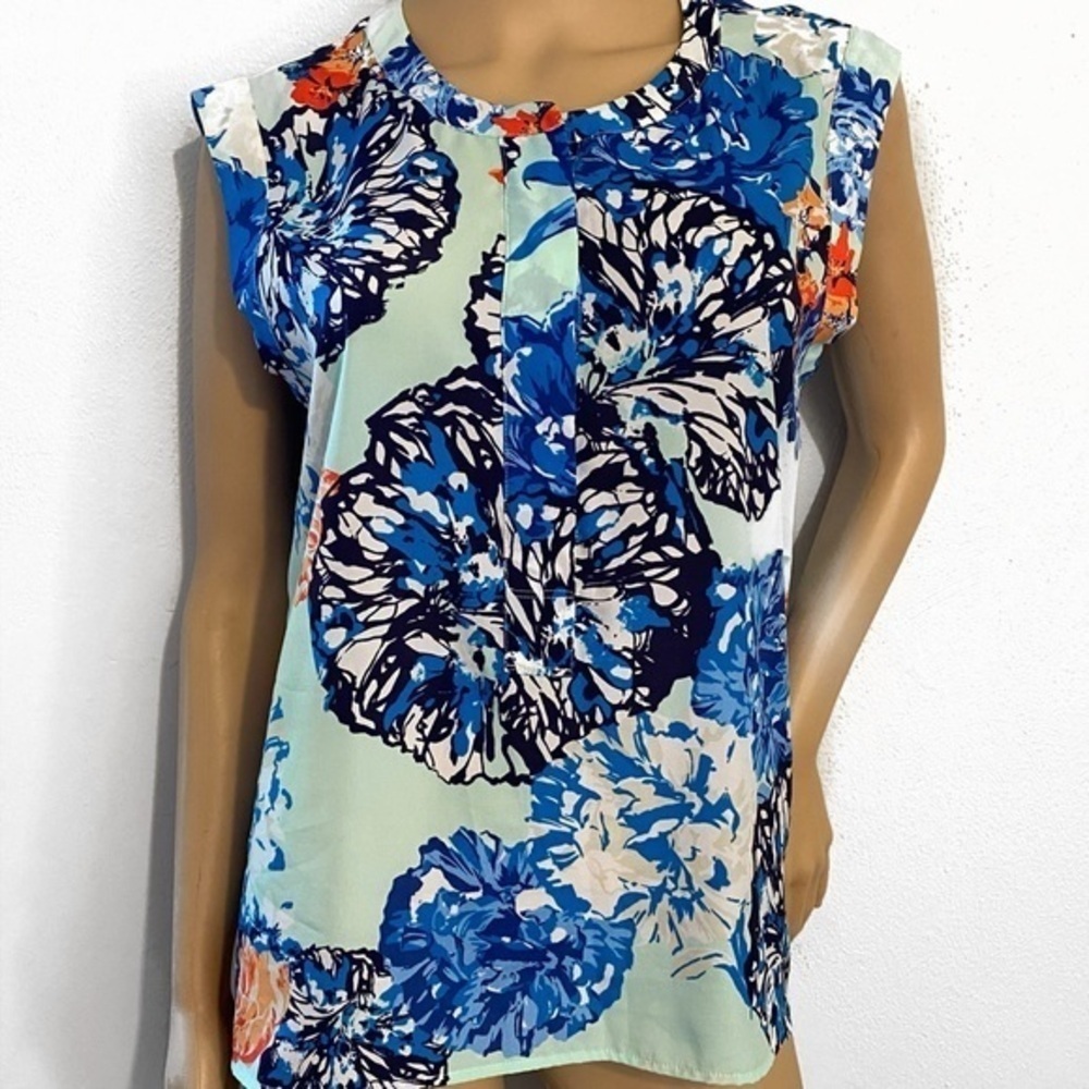 J.Crew size 10 petite floral top multi color